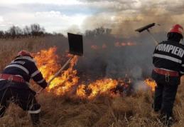 Două incendii de vegetație uscată și stuf, în ultimele ore