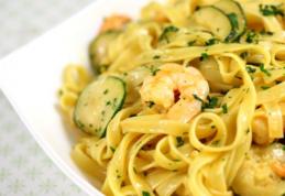 Spaghetti cu creveti și dovlecei