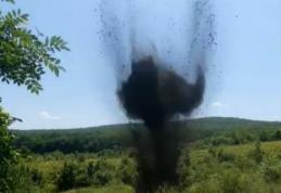 Muniție distrusă prin explozie controlată în poligonul militar Copălău