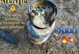 Incendiu produs după ce proprietara a verificat cu bricheta etanșeitatea buteliei