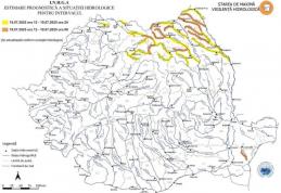 Cod Portocaliu și Galben de inundații pe râurile Jijia, Prut și afluenții acestora