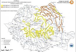 Cod Portocaliu și Galben de inundații pe râurile Prut, Jijia și afluenții acestora