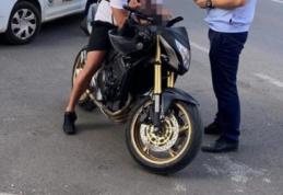 Motocicletă cu numere false depistată în trafic