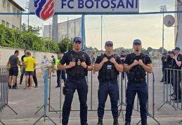 Jandarmii prezenți la meciul dintre F.C. Botoșani și F.C. Argeș Pitești