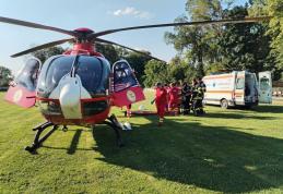 Bărbat în stare gravă preluat de urgență de elicopterul SMURD de la Dorohoi - FOTO
