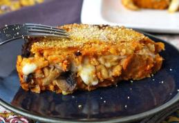 Chec cu dovleac, ciuperci și brânză