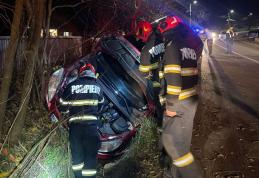 Accident la Vorona! Un bărbat de 60 de ani s-a răsturnat cu mașina în afara părții carosabile