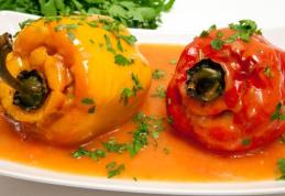 Ardei umpluți cu orez și ciuperci - de post