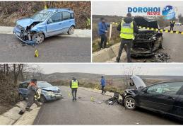 Accident la ieșirea din Dorohoi! Trei persoane au ajuns la spital în urma impactului dintre două mașini