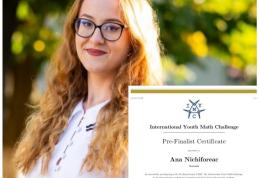 Eleva Nichiforeac Ana în finala prestigiosului concurs International Youth Math Challenge