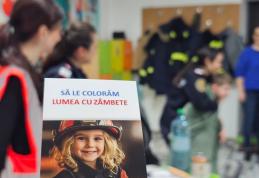 Lecții de siguranță: pompierii botoșăneni, alături de copiii cu dizabilități