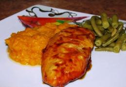 Pui cu ghimbir și piure de cartofi dulci