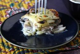 Cartofi gratinați cu ciuperci