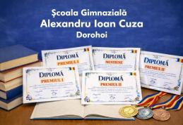 Rezultate remarcabile la etapa județeană a olimpiadelor școlare pentru Școala Gimnazială „A.I. Cuza” Dorohoi