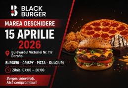 O nouă destinație culinară în Dorohoi: Se deschide BLACK BURGER!