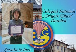 Mențiune la Olimpiada Națională de Filosofie - Elev de la Colegiul Național „Grigore Ghica” Dorohoi