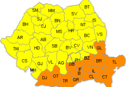 Atenție! Avertizare cod galben de instabilitate atmosferică accentuată - descărcări electrice, grindină şi vijelie