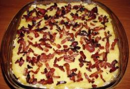 Mămăligă cu brânză la cuptor