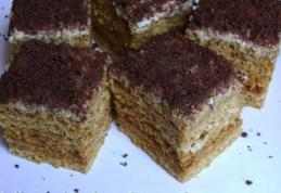 Prăjitură fină cu foi din miere şi nucă