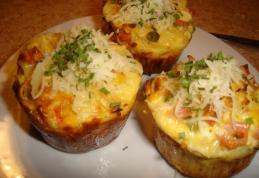 Brioșe cu cașcaval și șuncă