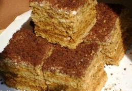 Prăjitură fină cu foi din miere și nucă