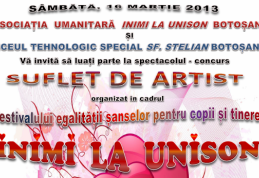 FESTIVALULUI EGALITĂȚII ȘANSELOR pentru copii și tineret intitulat INIMI LA UNISON edița a I-a