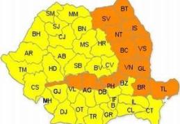 Cod portocaliu de vânt și ninsori pentru județul Botoșani