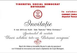 TSD Botoșani și deputatul Tamara Ciofu organizează de Ziua Europei evenimentul de caritate „Tineri Solidari într-un Botoșani European”