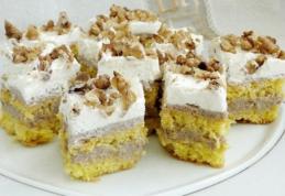 Prăjitură cu frișcă și nuci