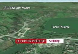 Cinci morţi, după ce un elicopter prăbuşit în lacul din localitatea Tăureni
