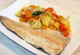 Pește file cu legume la cuptor