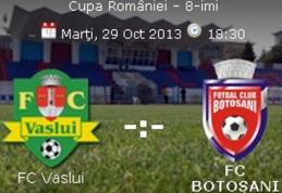 FC Botoşani întâlnește astăzi în optimile Cupei României pe SC Vaslui. Vezi programul!