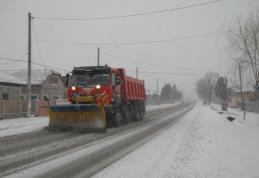 Peste 50 de utilaje de deszăpezire acționează pe drumurile naţionale şi judeţene 