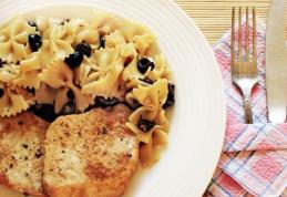 Friptură de porc cu paste și măsline