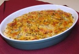 Piure de cartofi cu brânză la cuptor