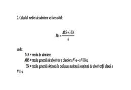 Cum se calculează media de admitere la liceu