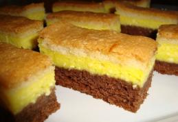 Prăjitură cu brânză în două culori