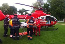 Femeie din Havârna preluată la Dorohoi de elicopterul SMURD și transportată de urgență la Iași - FOTO