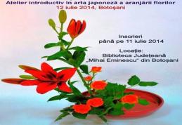 O lecție de Ikebana la Botoșani. Atelier introductiv în arta japoneză a aranjării florilor 