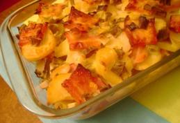 Cartofi cu șuncă la cuptor