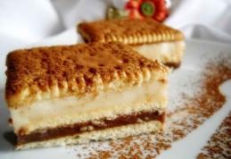 Prăjitură rapidă cu biscuiți și budincă