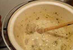 Pulpă de porc în sos alb