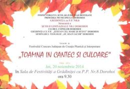 „Toamna în cântec și culoare” - Concurs Județean la Grădinița cu P.P. Nr.8 Dorohoi