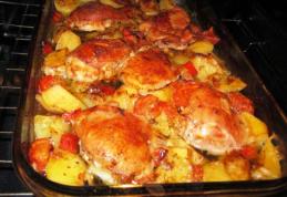 Pui cu legume la cuptor