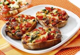 Bruschete cu legume la cuptor