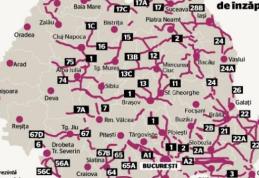 Harta riscurilor de înzăpezire. Care dintre şosele au fost contractate pentru deszăpeziri şi care nu