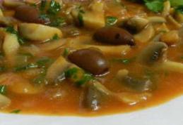 Ciuperci cu măsline - de post