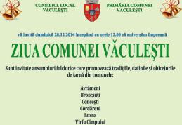 Ziua comunei Văculești sărbătorită duminică 28 decembrie cu datini și obiceiuri de iarnă. Vezi programul!