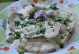 Tocăniță cu pui, ciuperci pleurotus și smântână