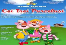 Spectacolul „Cei trei purceluși” astăzi, pe scena Teatrul pentru Copii şi Tineret „Vasilache”